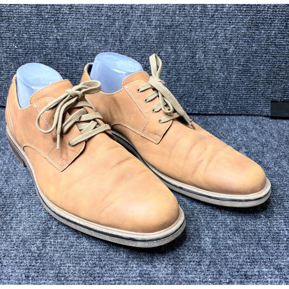 Dockers Mens Tan Plain Toe Lace Up Oxford Business Casual Dress Shoes